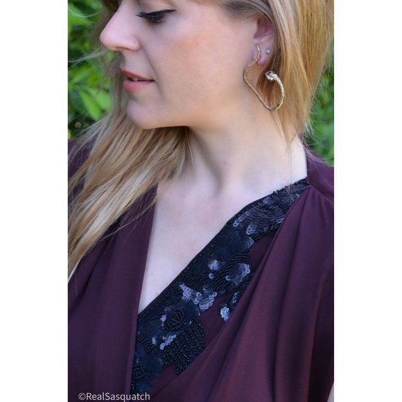 Robert Rodriguez runway stretch silk plum blouson draped back dress - Picture 5 of 13